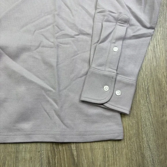 Criquet Mens Purple Pima Cotton Long Sleeve Rugby Players Polo Shirt Size L - Picture 7 of 14